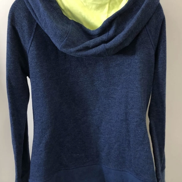 The North Face Women's Blue Neon Green Full Zipper Hoodie Sweater Size Large - Picture 3 of 4